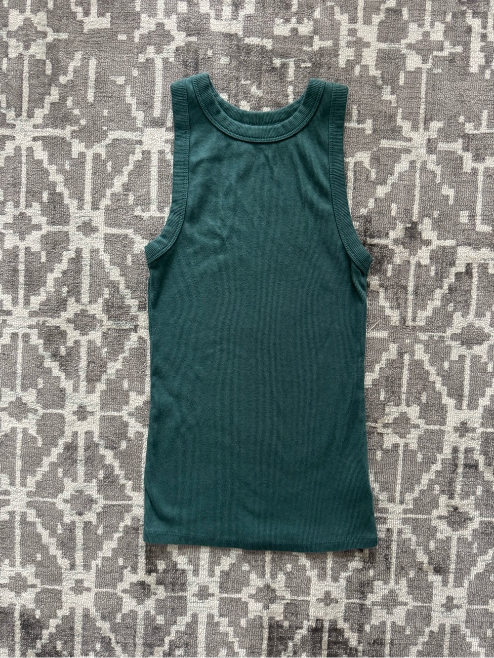 a new day Dark Green teal turquoise Ribbed Tank Top